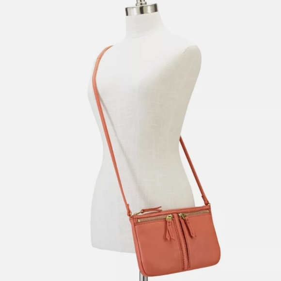 FOSSIL LIPSTICK ERIN SMALL TOPZIP LEATHER CROSSBODY HANDBAG🐹🐹🐹🐹🐹🐹🐹🐹 - Picture 3 of 15
